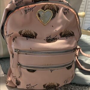 Betsey Johnson Heart Accent Pug Backpack